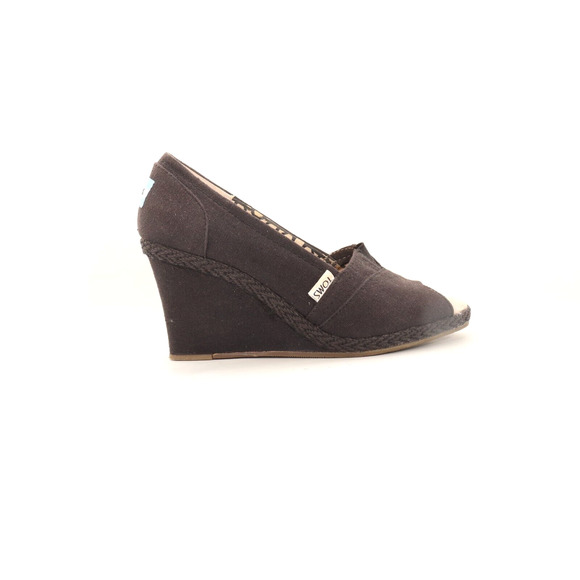 Toms Shoes - TOMS Vegan Sandals Spadriles Wedges Heel Brown Wome's 6 ($)3712